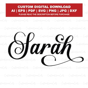 Custom Name SVG | Handlettered Calligraphy Name PNG | Custom Cursive Name Cut File | Personalized Name Clipart | Cricut Silhouette Design