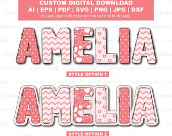 Custom Kids Name Valentines Shirts | Valentine Heart Name Png | Personalized Kids Valentine | Cute Valentine Svg | Valentine Name Graphic