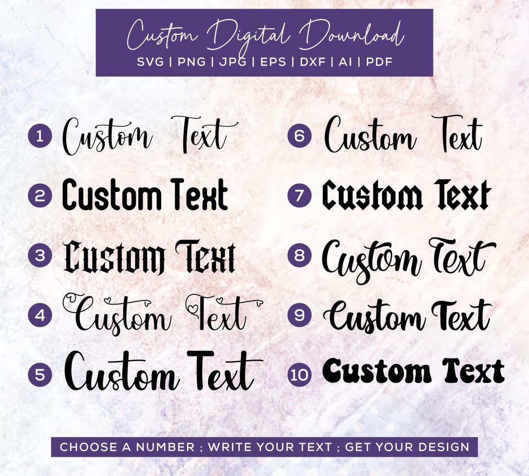 Custom Name Image Example Custom Name SVG - PNG | Personalised Text | Custom Text PNG | Custom ...