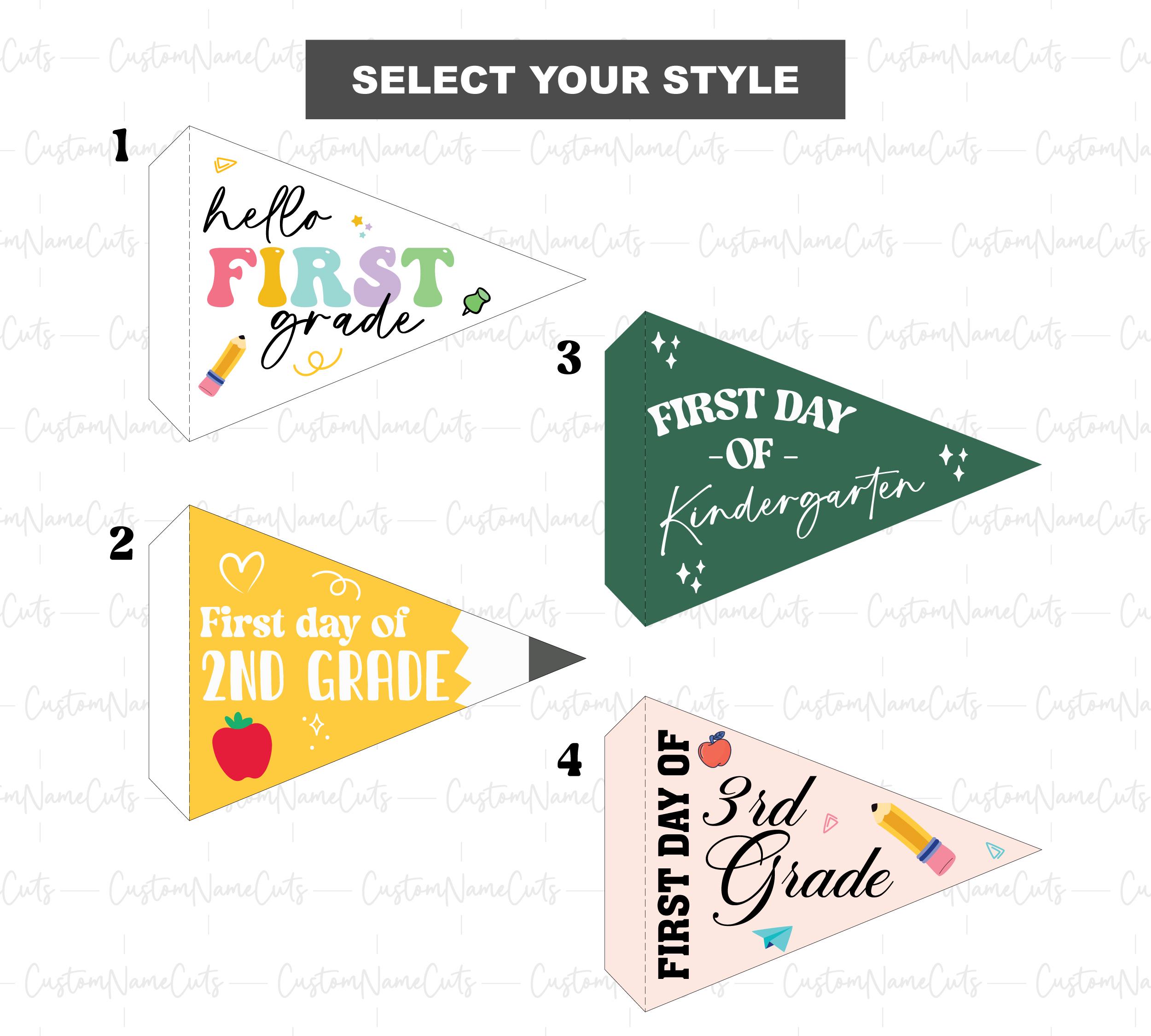 First Day of School Pennant Flags Printable | Back to School Sign 2025 ...