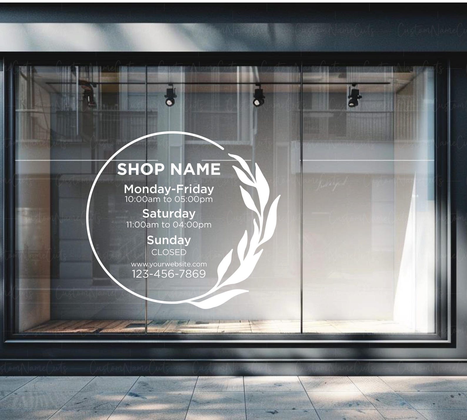 Custom Store Hours SVG | Store Hours Vinyl Decal | Storefront Decal ...