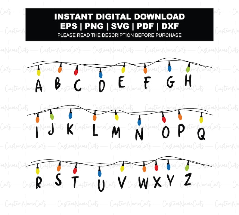 Stranger Things Letters R Alphabet Lights Stranger Things SVG | Christmas Svg | Strange Things ...