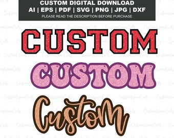 Custom Name Glitter Png | Glitter Mascot Monogram Png | Digital Glitter Text Design | Sport Spirit Glitter Design | Custom Team Name Glitter