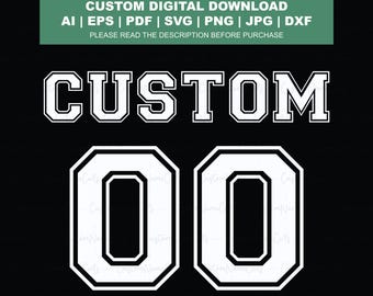 Custom Jersey Name and Number SVG | Custom Soccer Jersey Png | Custom Jersey Football | Jersey Numbers Svg | Sport Numbers Svg