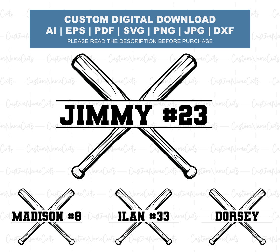 Personalized Baseball Name SVG PNG | Custom Team Name | Personalized ...