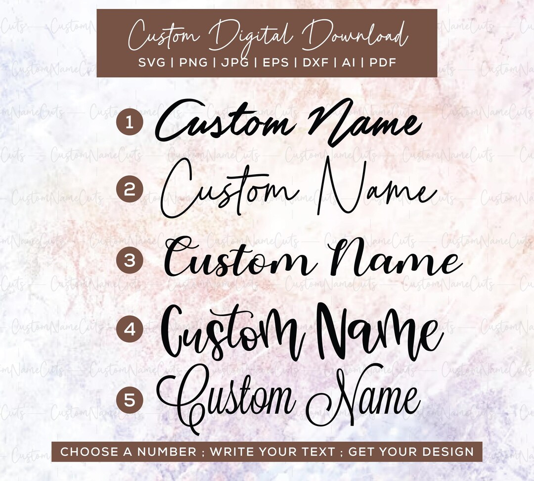 Custom Name Image Example Custom Name SVG | Custom Name PNG | Personalized SVG | Custom Text Svg ...