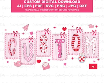 Personalized Teacher Valentine PNG | Coquette Bow Pencil Design | Preppy Custom Valentine Teacher PNG | Coquette Bow Valentine Teacher PNG