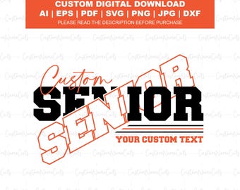Senior 2026 SVG | Custom Name Graduation Shirt Design | Class of 2026 SVG | Senior Mom SVG | Graduation Cut Files for Cricut & Silhouette