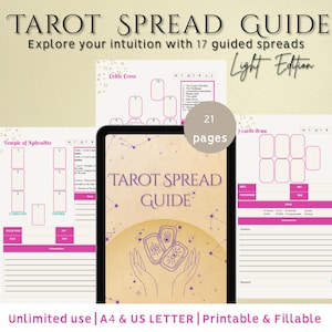 Tarot Spread Guide – Light Edition | Tarot Journal for Spreads and Layouts | Witchy Grimoire Pages | Digital and Printable PDF