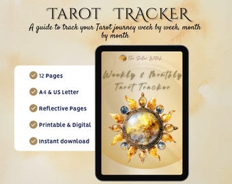 Tarot-Lese-Tracker, wöchentlicher & monatlicher Tarot-Planer, druckbares Tarot-Journal für Reflexion und Intuition (digitaler Download)