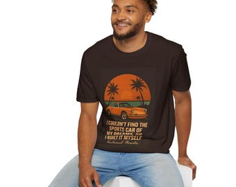 Vintage Porsche 911 Retro Unisex Softstyle T-Shirt, Ferdinand Porsche Quote Tee, 70s Classic Car Shirt, Gift for Car Enthusiasts,