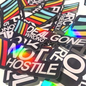 ARC Raiders Stickers - Tactical Gamer Humor, Water Resistant Vinyl Decals - Set of 6