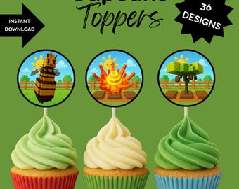 Grow A Garden Cupcake Toppers: 36 Printable Party Picks (Digital Download)
