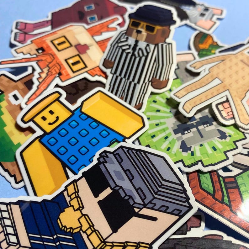Roblox Steal A Brain Rot Inspired Stickers - Water Resistant Vinyl Laminated Stickers image 1
