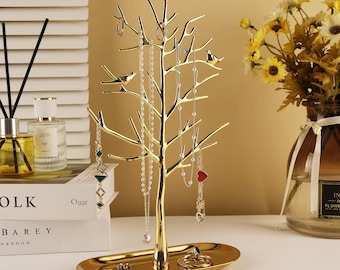 Metal Tree Jewelry Organizer, Modern Tower Display Rack