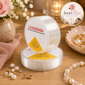 Elastic Stretch Cord for Bracelets, Clear Jewelry String 0.7mm, 70M Beading Cord, Strong Stretch Thread for DIY Bracelet Making, Invisible