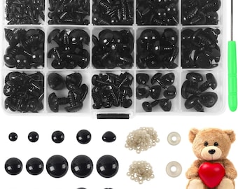 566PCS Safety Eyes and Noses with Washers, Amigurumi Doll Making Supplies