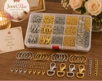 990PCS Keychain Making Kit, Key Rings, Lobster Clasps