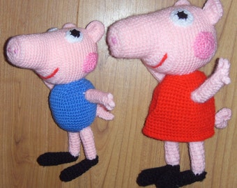 Pig and her brother GEORGE CROCHET pattern PDF