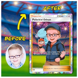 Carte Pokemon personnalisée pour la fête des pères, carte à collectionner anime personnalisée, cadeau pour papa joueur, cadeau pour nouveau papa, cadeau pour la fête des pères d'un enfant
