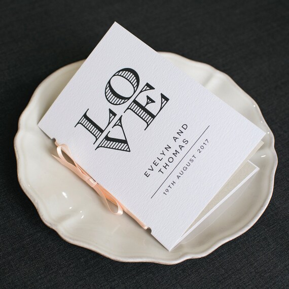 Love Wedding Program Wedding Ceremony Pocket Sized Etsy