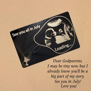 Tarjeta de billetera con ultrasonido para padrinos, regalo de anuncio de bebé, tarjeta personalizada para revelar el padrino, regalo de Baby Pregnancy Reveal