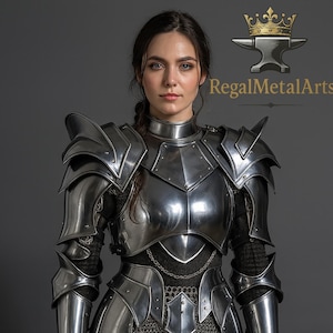Medieval Knight Fantasy ELVEN Lady Warrior Half Body Armor -Women&#39;s Armor Larp Lady Armor Suit - Pauldrons,gorget,Waist armor Gift for women
