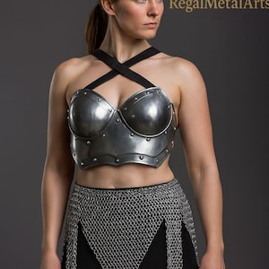 Medieval Knight Fantasy Lady Corset With Chainmail -Women&#39;s Armor Larp Lady Armor Suit -, Gift for women