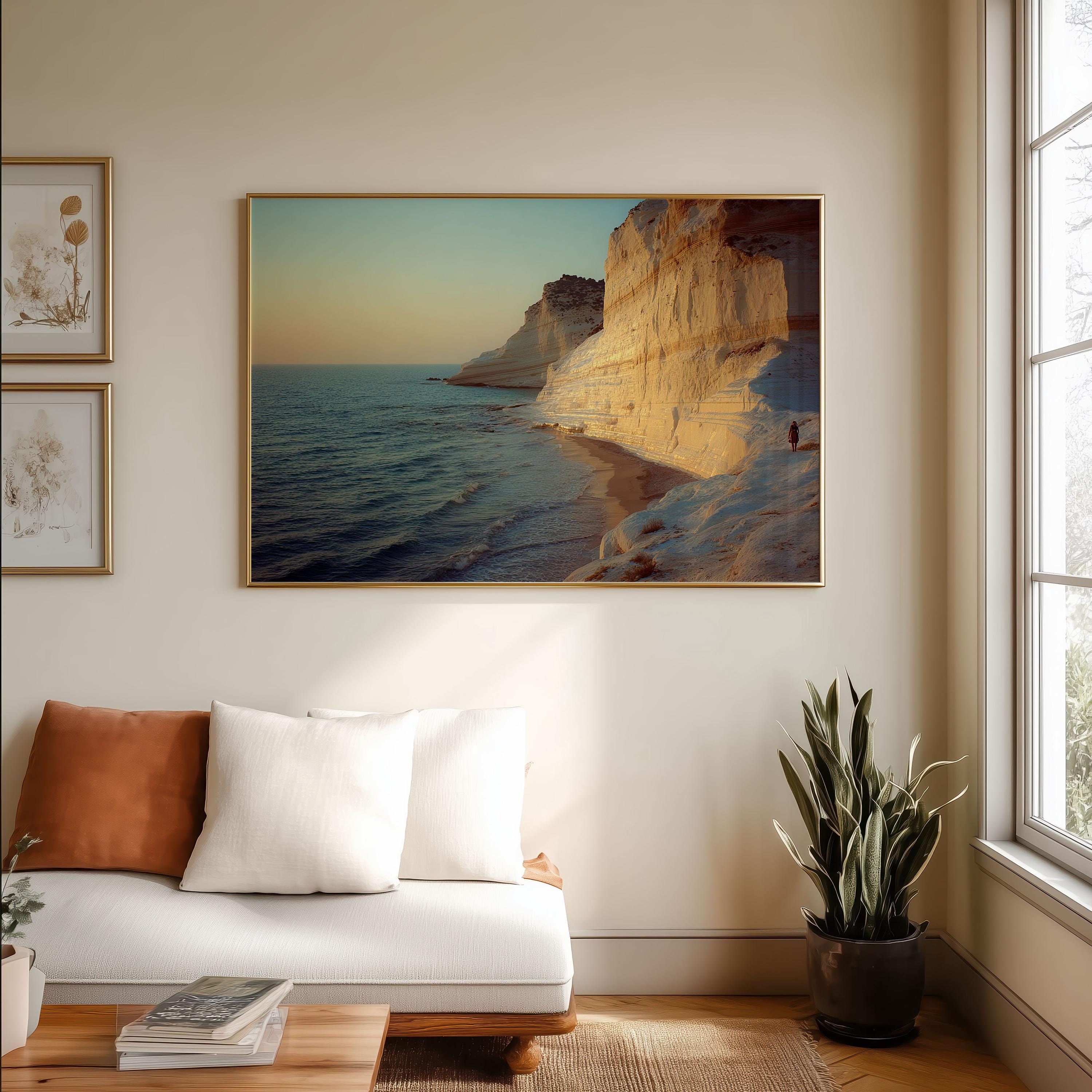 Scala Dei Turchi Wall Art Sicily Cliffs Italy Coastal Sunset