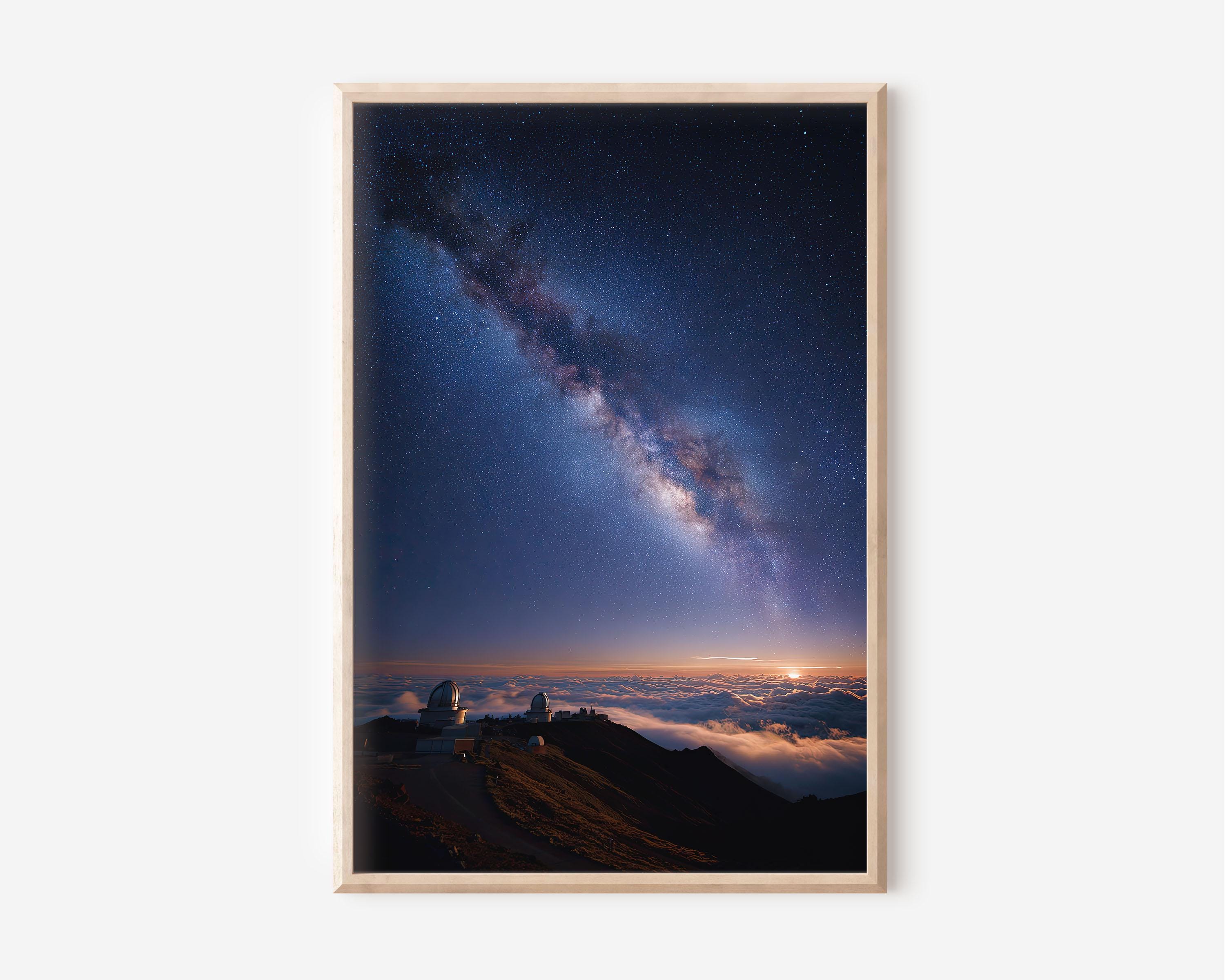Milky Way Observatory Wall Art | Mauna Kea Night Sky Print | Above