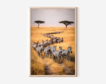 Serengeti Zebra Print | Afrikanische Safari Fotografie, neutrale Wandkunst
