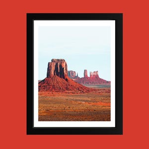 Monument Valley Print – American Southwest Desert Wall Art, Red Rock Landscape Photo Poster, Western Nature Decor