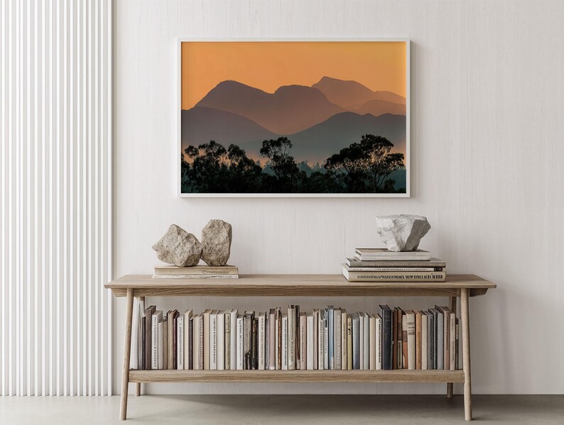 Golden Sunrise Mountain Landscape Print | Australian Nature Wall Art - Etsy