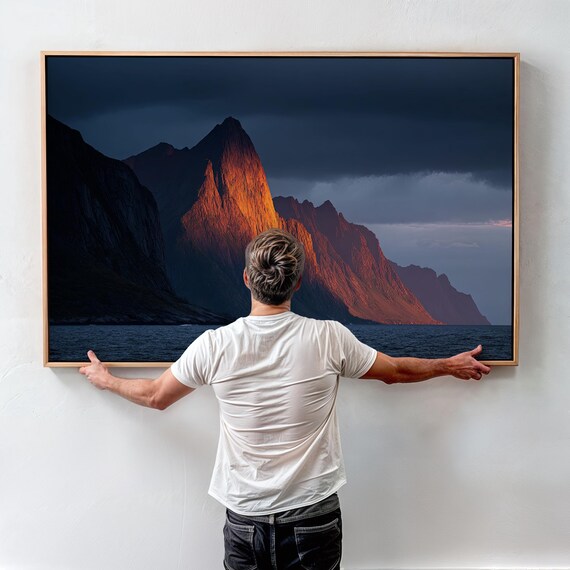 Senja Norway Print Segla Mountain Sunset Wall Art Nordic Landscape