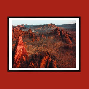Valley of Fire Aerial Wall Art, Nevada Red Rock Desert Print, Southwest Landscape Photography, Fiery Earth Tones Nature Print