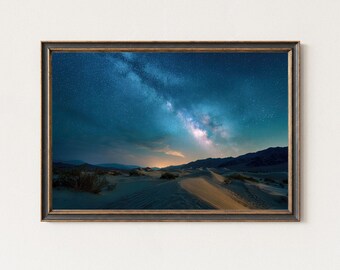 Desert Dunes Milky Way Print • Night Sky Photography Wall Art Landscape