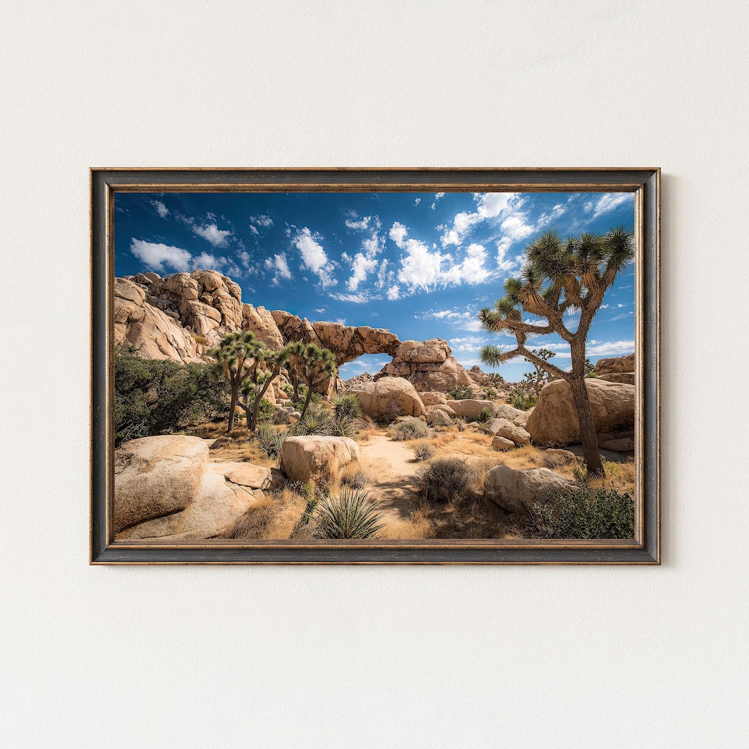 Joshua Tree Desert Print | Arch Rock Landscape Art | Southwest Nature ...