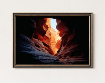 Antelope Canyon Wall Art, Southwest Desert Canyon Print, Red Rock Landscape Photography