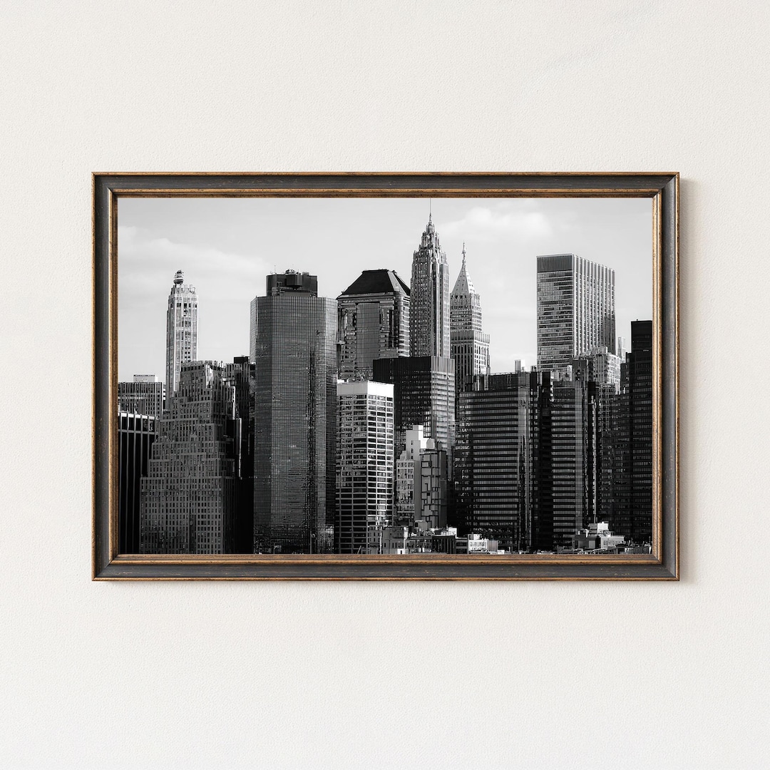 Manhattan Skyline Black and White Photography Print New York City Wall ...