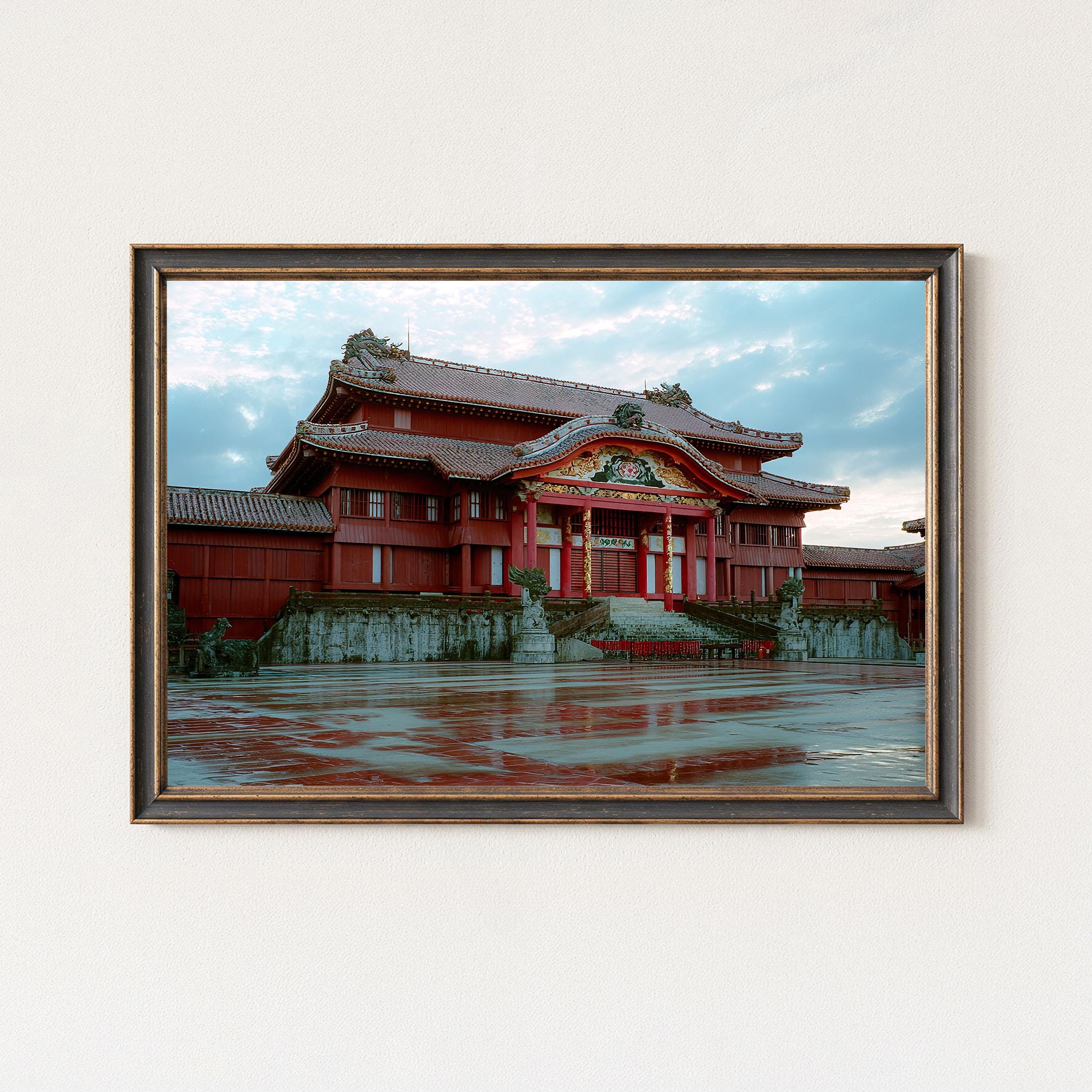 Shuri Castle Print, Okinawa Japan Wall Art, Red Temple Photography