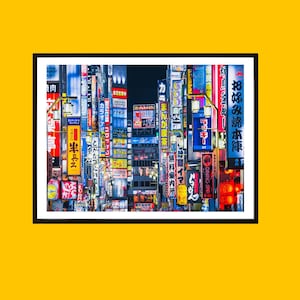 Tokyo Neon Signs Wall Art | Japan Street Photography Print | Vibrant Urban Decor
