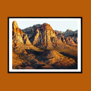 Desert Mountain Wall Art – Red Rock Canyon Landscape Print – Golden Hour Nature Photography – American Southwest Decor