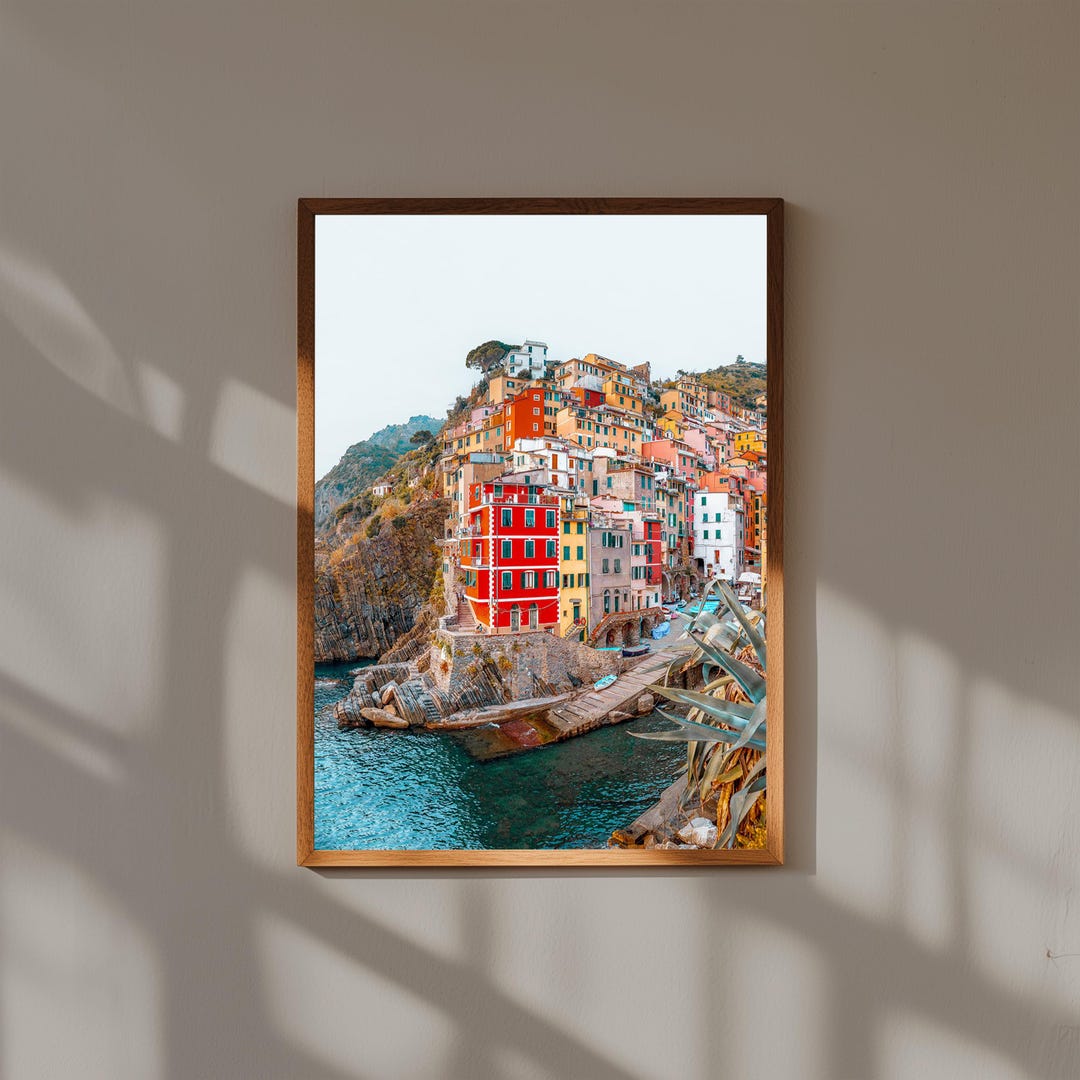 Cinque Terre Italy Wall Art Print – Colorful Riomaggiore Coastal ...