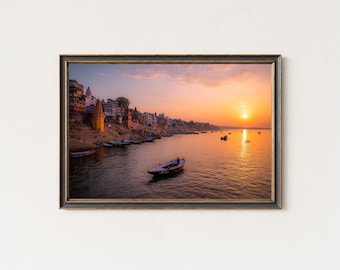 Varanasi Sunrise Photography | Ganges River India Wall Art Print