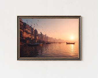 Varanasi Sunrise Photography | Ganges River India Wall Art