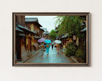 Kyoto Gion Street Print, Japan Kimono Photography, Traditional Kyoto Wall Art Decor