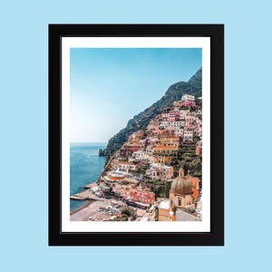 Positano Italy Print: Amalfi Coast Village Photography, Coastal Decor