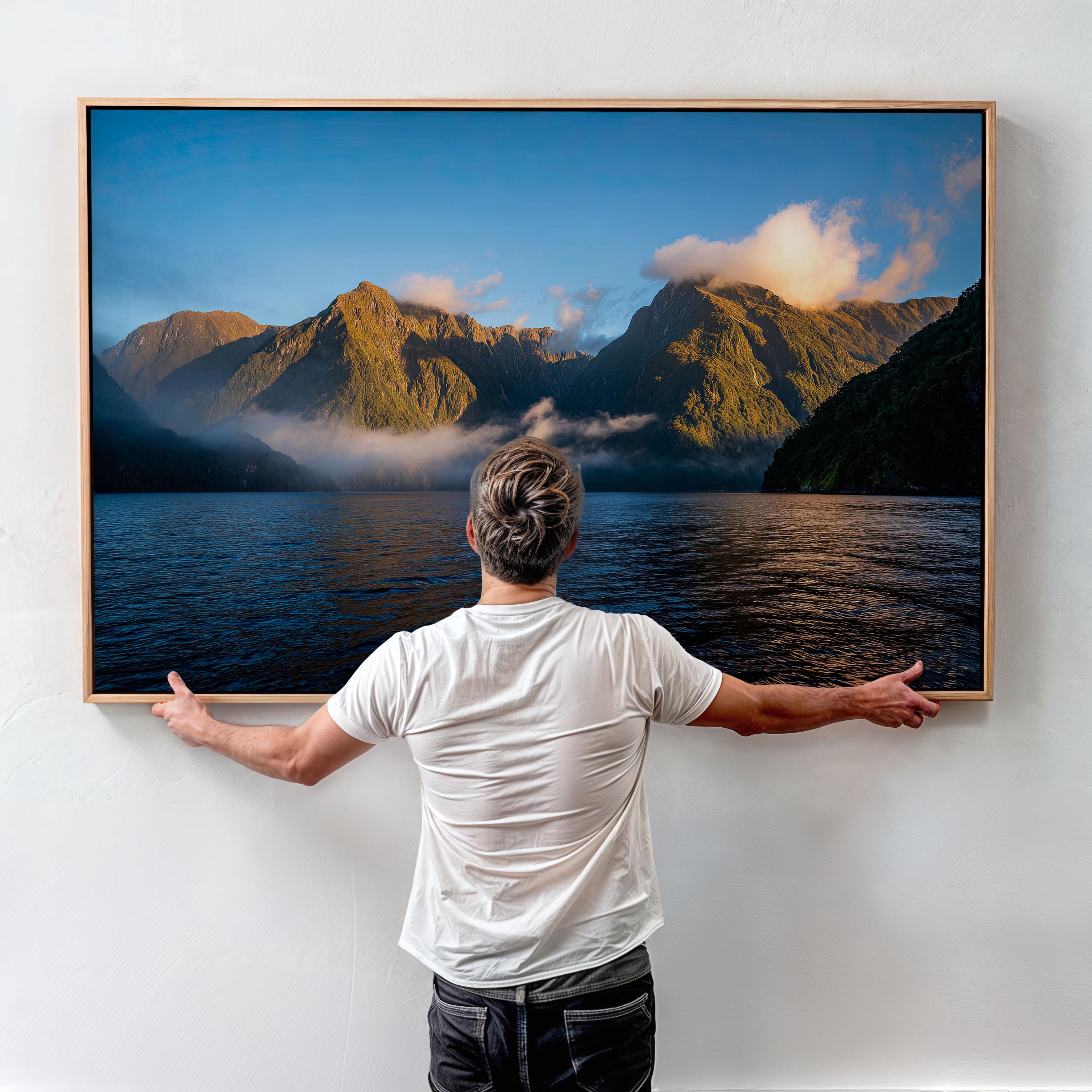 Doubtful Sound Wall Art – New Zealand Fjord Sunrise Print – Misty
