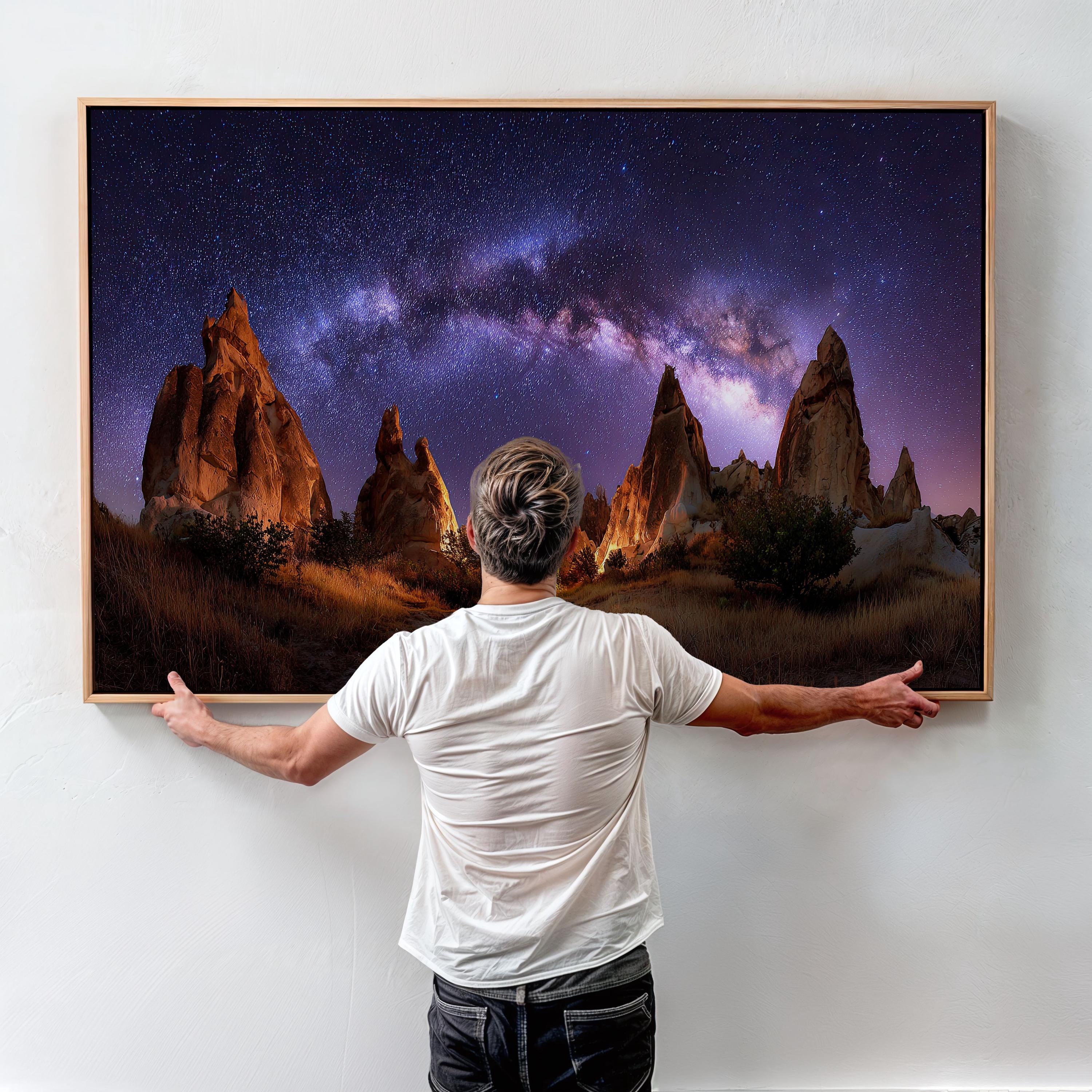 Cappadocia Milky Way Night Sky Print | Starry Landscape Wall Art