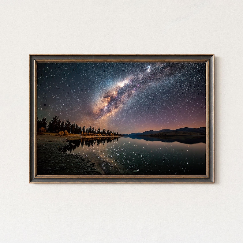 Lake Tekapo Milky Way Print | New Zealand Night Sky Wall Art | Star ...